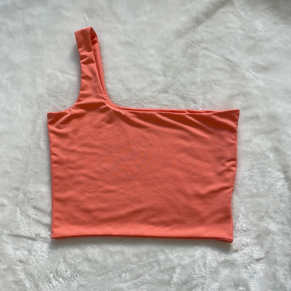 Orange one shoulder crop top